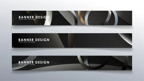 Set rectangular banner with a circle background. neutral color gradient Stock Illustration