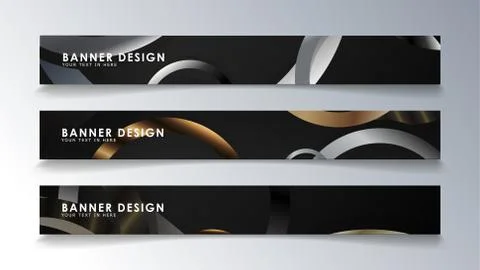 Set rectangular banner with a circle background. neutral color gradient Stock Illustration