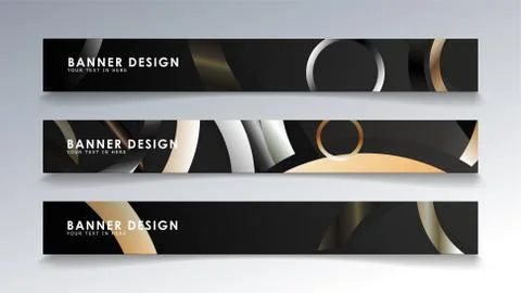 Set rectangular banner with a circle background. neutral color gradient Stock Illustration