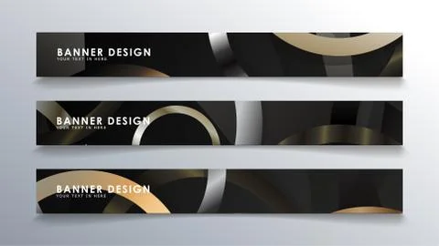 Set rectangular banner with a circle background. neutral color gradient Stock Illustration