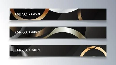 Set rectangular banner with a circle background. neutral color gradient Stock Illustration