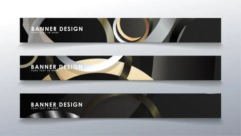 Set rectangular banner with a circle background. neutral color gradient Stock Illustration