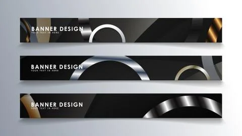 Set rectangular banner with a circle background. neutral color gradient Stock Illustration