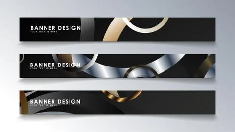 Set rectangular banner with a circle background. neutral color gradient Stock Illustration