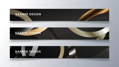 Set rectangular banner with a circle background. neutral color gradient Stock Illustration