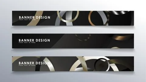 Set rectangular banner with a circle background. neutral color gradient Stock Illustration