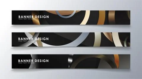 Set rectangular banner with a circle background. neutral color gradient Stock Illustration