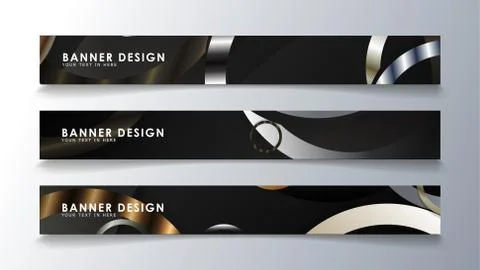 Set rectangular banner with a circle background. neutral color gradient Stock Illustration