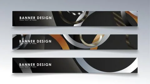 Set rectangular banner with a circle background. neutral color gradient Stock Illustration