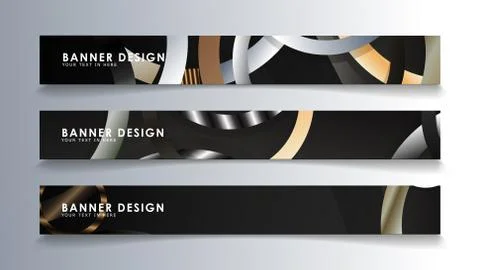 Set rectangular banner with a circle background. neutral color gradient Stock Illustration