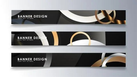 Set rectangular banner with a circle background. neutral color gradient Stockillustratie