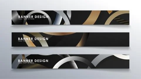 Set rectangular banner with a circle background. neutral color gradient Stock Illustration