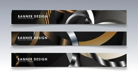 Set rectangular banner with a circle background. neutral color gradient Stock Illustration