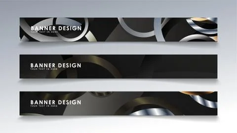 Set rectangular banner with a circle background. neutral color gradient Stock Illustration