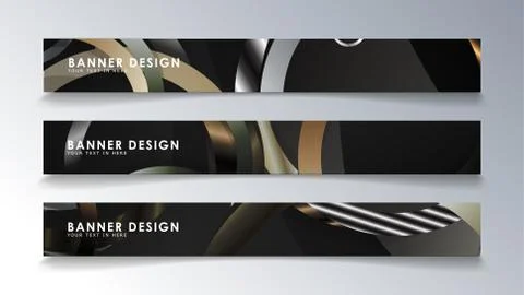 Set rectangular banner with a circle background. neutral color gradient Stock Illustration