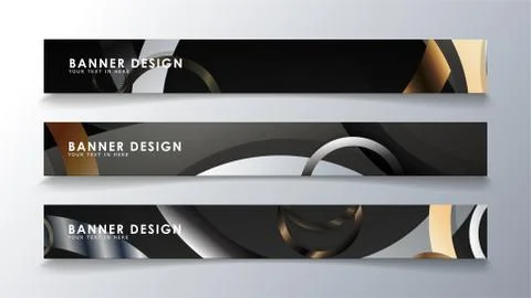 Set rectangular banner with a circle background. neutral color gradient Stock Illustration