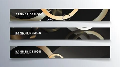 Set rectangular banner with a circle background. neutral color gradient Stock Illustration