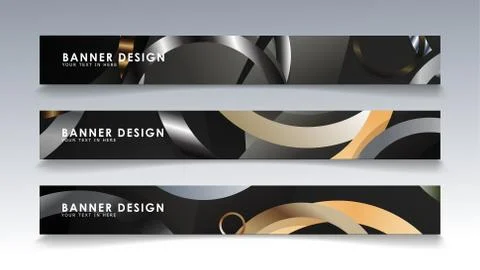 Set rectangular banner with a circle background. neutral color gradient Stock Illustration