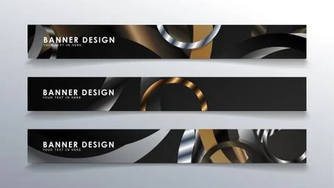 Set rectangular banner with a circle background. neutral color gradient Stock Illustration