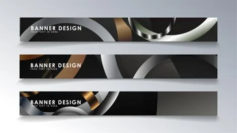 Set rectangular banner with a circle background. neutral color gradient Stock Illustration