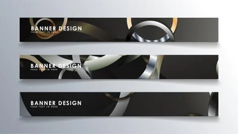 Set rectangular banner with a circle background. neutral color gradient Stockillustratie