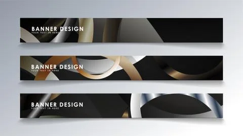 Set rectangular banner with a circle background. neutral color gradient Stock Illustration