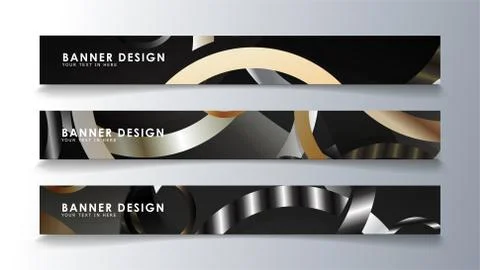 Set rectangular banner with a circle background. neutral color gradient Stock Illustration