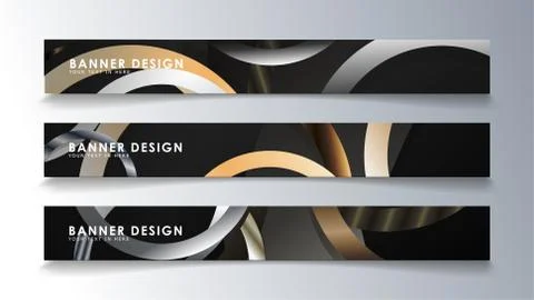 Set rectangular banner with a circle background. neutral color gradient Stock Illustration