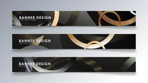 Set rectangular banner with a circle background. neutral color gradient Stock Illustration