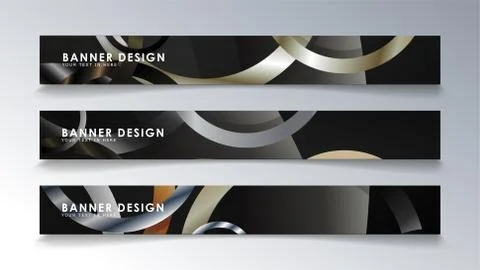 Set rectangular banner with a circle background. neutral color gradient Stock Illustration