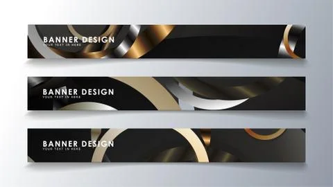 Set rectangular banner with a circle background. neutral color gradient Stock Illustration