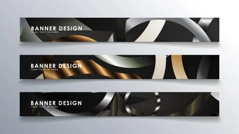 Set rectangular banner with a circle background. neutral color gradient Stock Illustration