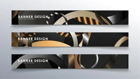 Set rectangular banner with a circle background. neutral color gradient Stock Illustration