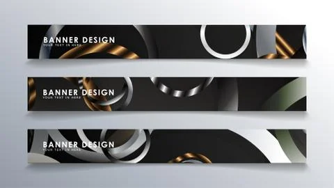 Set rectangular banner with a circle background. neutral color gradient Stock Illustration