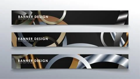 Set rectangular banner with a circle background. neutral color gradient Stock Illustration