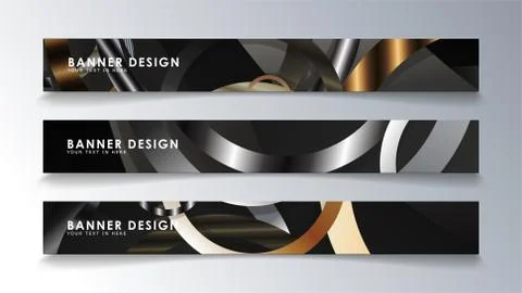 Set rectangular banner with a circle background. neutral color gradient Stock Illustration