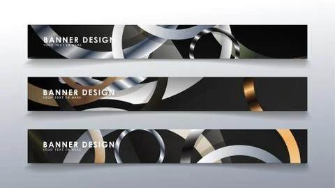 Set rectangular banner with a circle background. neutral color gradient Stock Illustration