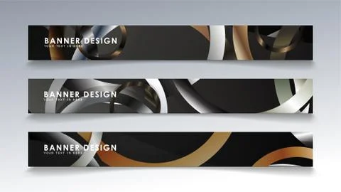 Set rectangular banner with a circle background. neutral color gradient Stock Illustration