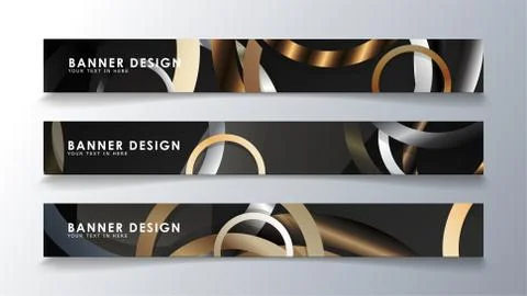 Set rectangular banner with a circle background. neutral color gradient Stock Illustration