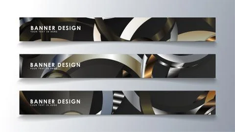 Set rectangular banner with a circle background. neutral color gradient Stock Illustration