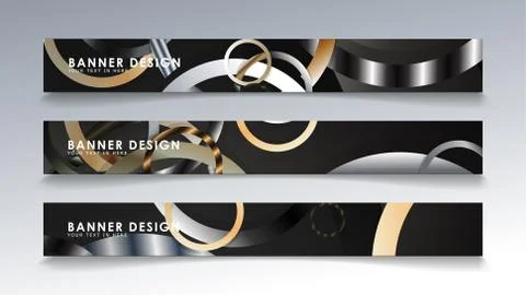 Set rectangular banner with a circle background. neutral color gradient Stock Illustration