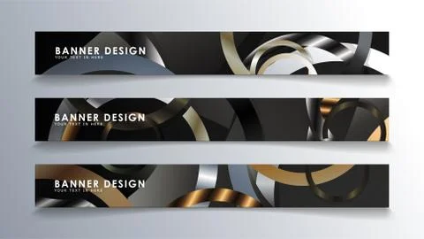 Set rectangular banner with a circle background. neutral color gradient Stock Illustration