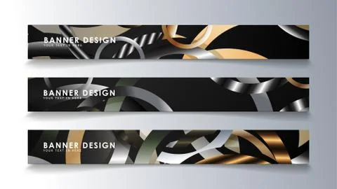 Set rectangular banner with a circle background. neutral color gradient Stock Illustration