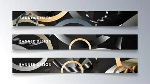 Set rectangular banner with a circle background. neutral color gradient Stock Illustration