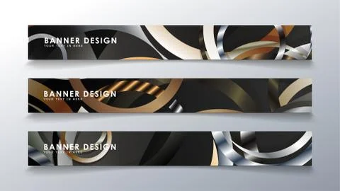 Set rectangular banner with a circle background. neutral color gradient イラスト素材