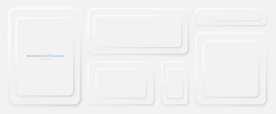 A set of rectangular banners with rounded edges on a white background. Stock Illustration