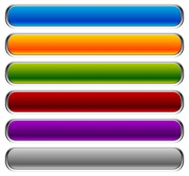 Set of rectangular buttons with rounded corners. Colorful banner, button back Stock Illustration