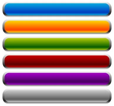 Set of rectangular buttons with rounded corners. Colorful banner, button back Ilustración de archivo