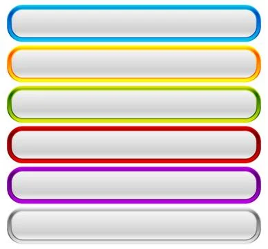 Set of rectangular buttons with rounded corners. Colorful banner, button back 스톡 일러스트