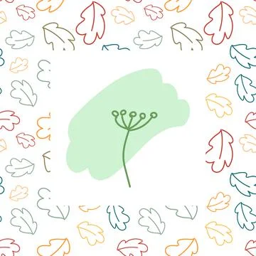 Set of rectangular frame made of leaves and floral element. Great for lettering Stock Illustration